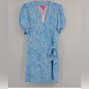 Lilly Pulitzer Blue & White Wrap Romper